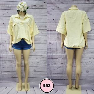 safe harbor xxl yellow polo blouse ( 5 for $20 )